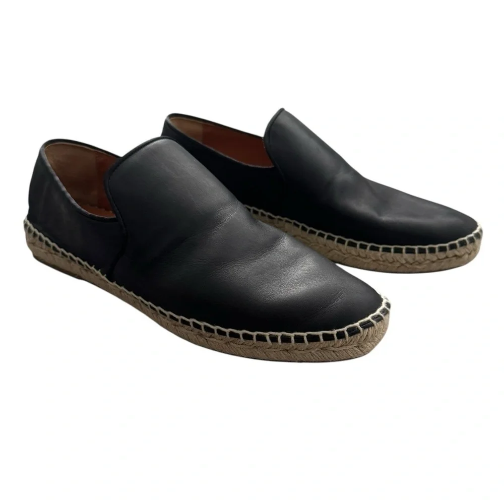 Aquatalia Black Espadrille Flats Loafers size 7 minimalist contemporary